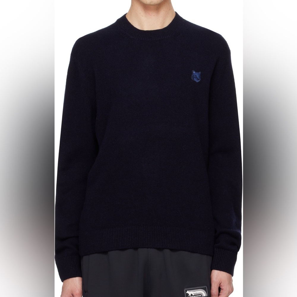 Maison Kitsune Fox Head Patch Lambswool Jumper Sw… - image 2